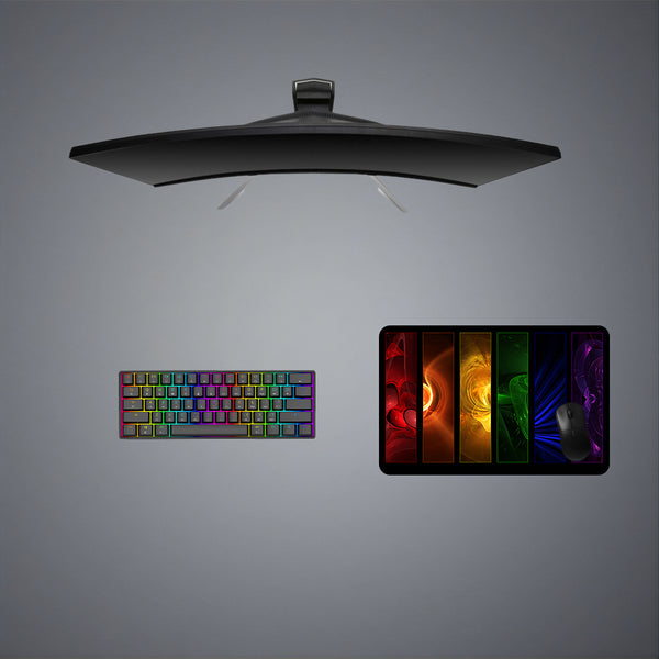 Abstract Art Blocks Design Medium Size Gamer Mouse Pad, Computer Desk Mat