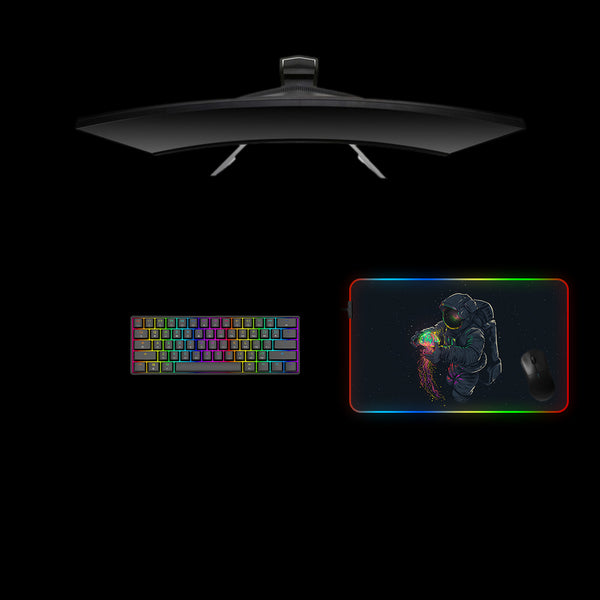 Astronaut & Space Jelly Design Medium Size RGB Lit Gaming Mouse Pad