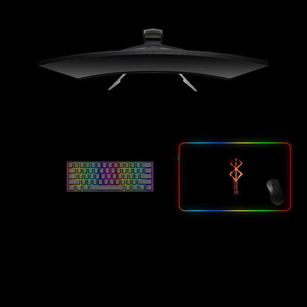 Berserk Sign Design Medium Size Gamer RGB Light Mouse Pad
