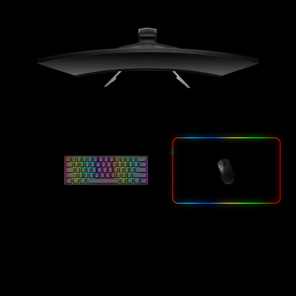 Black Color Medium Size RGB Illuminated Gaming Mouse Pad, Computer Desk Mat
