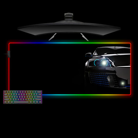 Car Front View Design XL Size RGB Light Gaming Mouse Pad, Computer Desk Mat