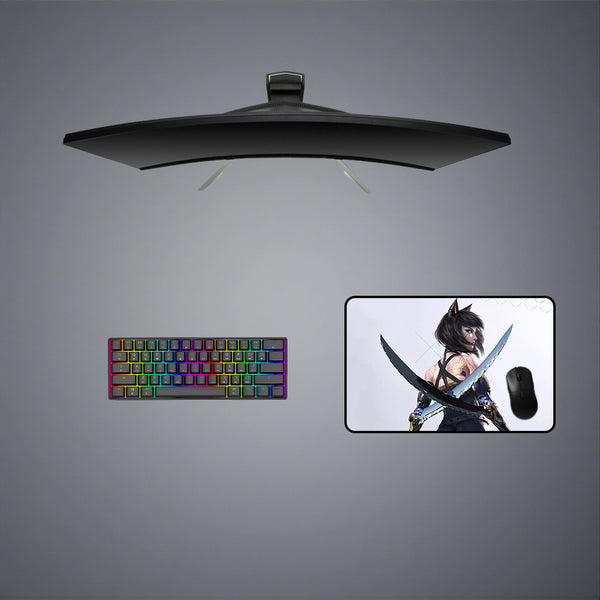 Cyberpunk Cat Girl Design M Size Mouse Pad