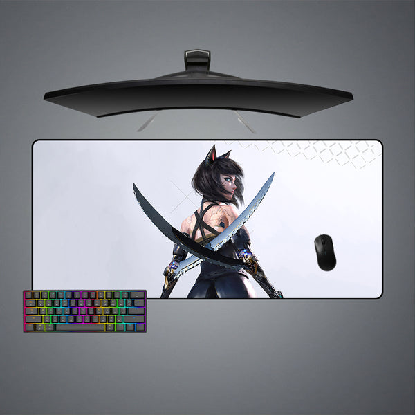 Cyberpunk Cat Girl Design XL Size Mouse Pad