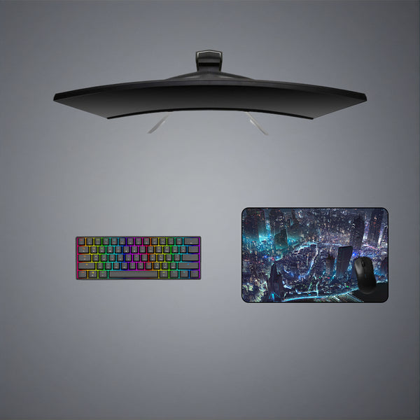 Cyberpunk City Design Medium Size Gaming Mouse Pad, Computer Desk Mat