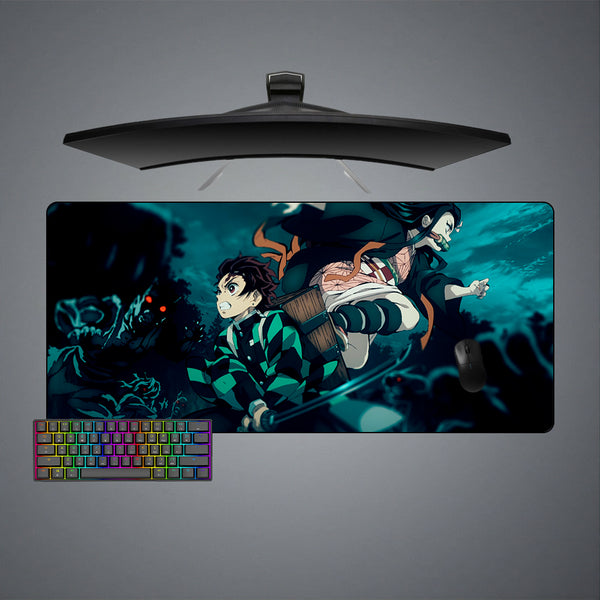 Demon Slayer Fight Design XL Size Gaming Mouse Pad, Computer Desk Mat