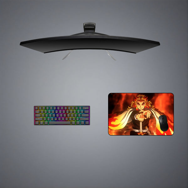 Demon Slayer Rengoku Fire Design Medium Size Gaming Mouse Pad, Computer Desk Mat