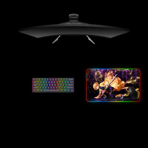 Demon Slayer Zenitsu Agatsuma Design Medium Size RGB Backlit Gaming Mouse Pad, Computer Desk Mat