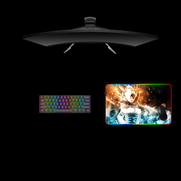 Dragon Ball Vegeta Transforms Design M Size RGB Gamer Mouse Pad, Computer Desk Mat