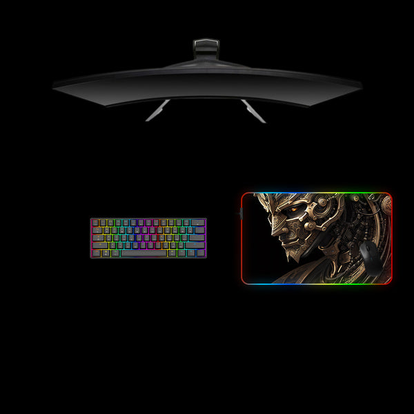 Golden Machine God Design Medium Size RGB Illuminated Gamer Mouse Pad
