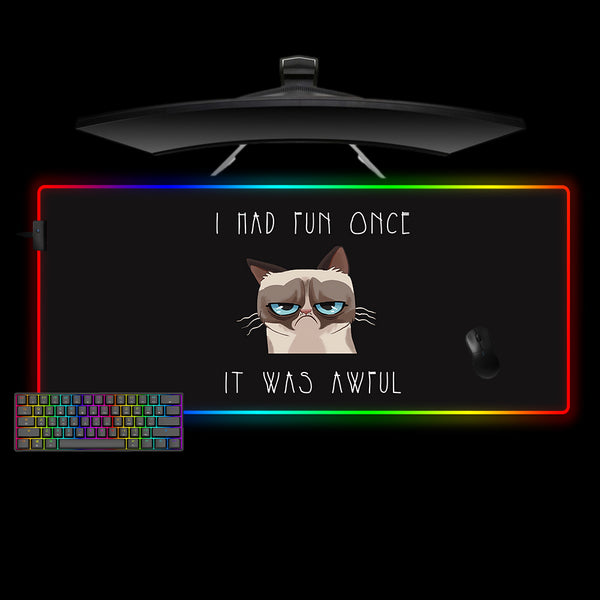 Grumpy Cat Fun Design XL Size RGB Lit Gaming Mousepad