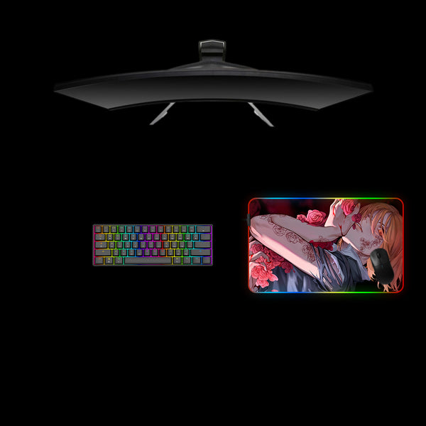 Jujutsu Kaisen Nobara Roses Design Medium Size RGB Backlit Gamer Mouse Pad