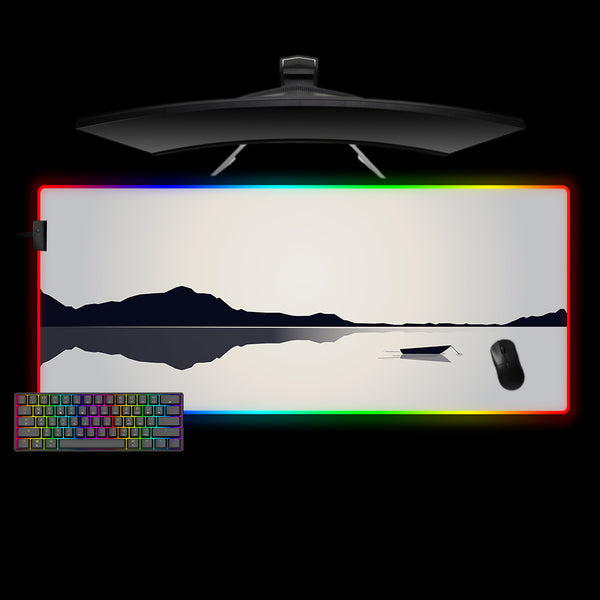 Minimalist Lake Design XXL Size RGB Lit Gaming Mouse Pad