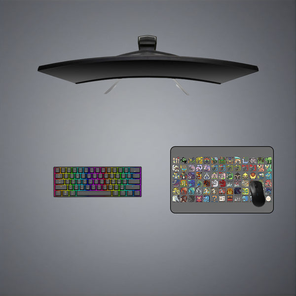 Monster Hunter Icons Design Medium Size Gaming Mouse Pad