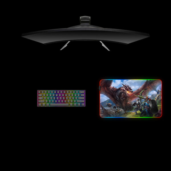 Rathalos Hunt Design Medium Size RGB Lit Gaming Mouse Pad