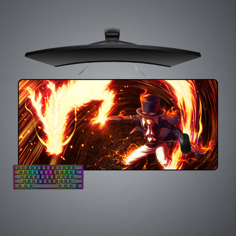 One Piece Sabo Flame Dragon Design XL Size Gaming Mouse Pad, Computer Desk Mat