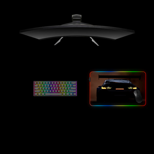 Race Car Tail Lights Design Medium Size RGB Light Gaming Mouse Pad, Computer Desk Mat