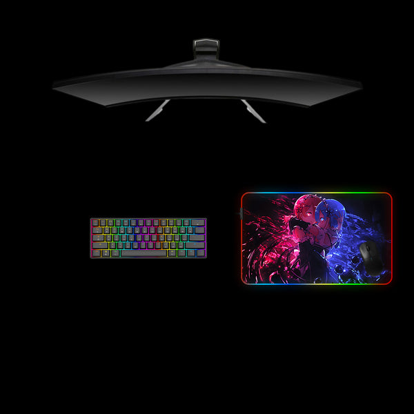 Re:Zero Ram & Rem Design Medium Size RGB Light Gamer Mouse Pad
