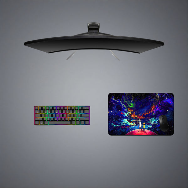 Cartoon Space Design Medium Size Gamer Mouse Pad, Computer Desk Mat