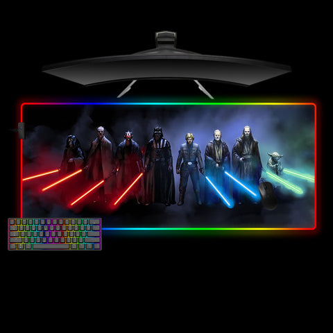 Star Wars Sith & Jedi Design XL Size RGB Lighting Gaming Mouse Pad, Computer Desk Mat
