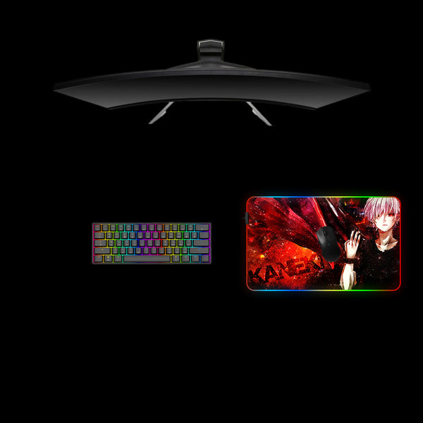 Tokyo Ghoul Ken Kaneki Design Medium Size RGB Illuminated Gaming Mouse Pad, Computer Desk Mat