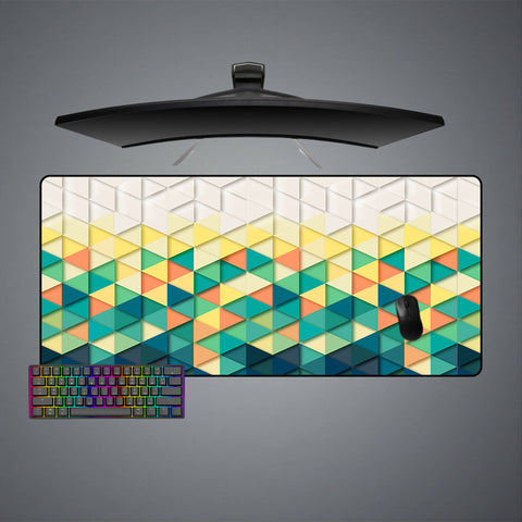 Vibrant Triangles Design XL Size Gaming Mouse Pad, Computer Desk Mat