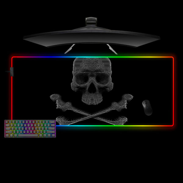 Wavy Skull Design XXL Size RGB Lit Gaming Mouse Pad