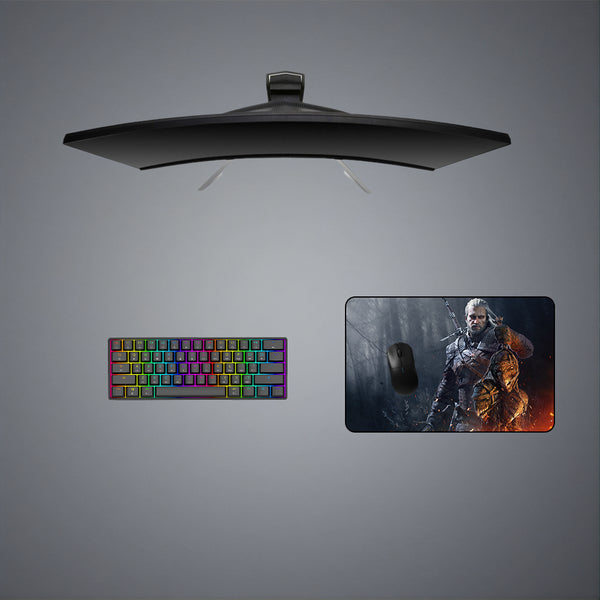 Witcher Trophies Design Medium Size Gamer Mouse Pad, Computer Desk Mat