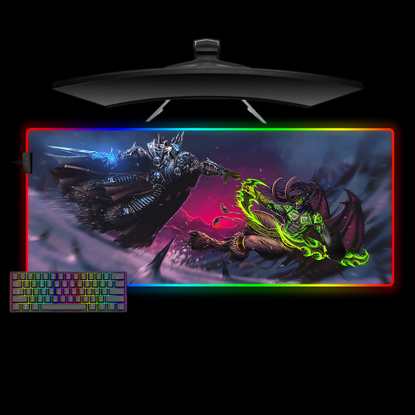 Lich King vs. Illidan Design XXL Size RGB Lit Gaming Mouse Pad