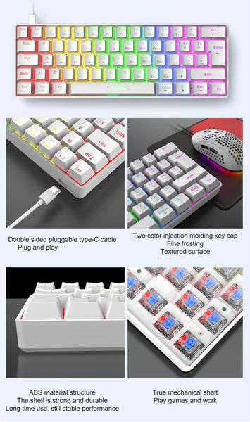 T60 60% Mechanical Keyboard RGB Backlit Type-C USB Wired