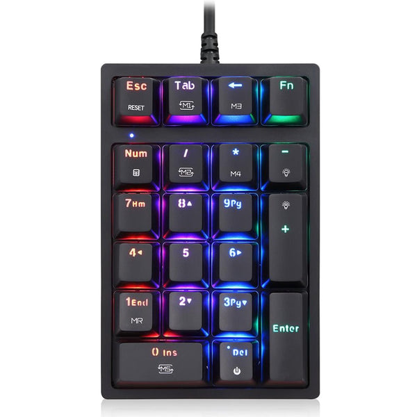 RGB Wired Mechanical Numeric Keypad 21 Keys Mini Numpad