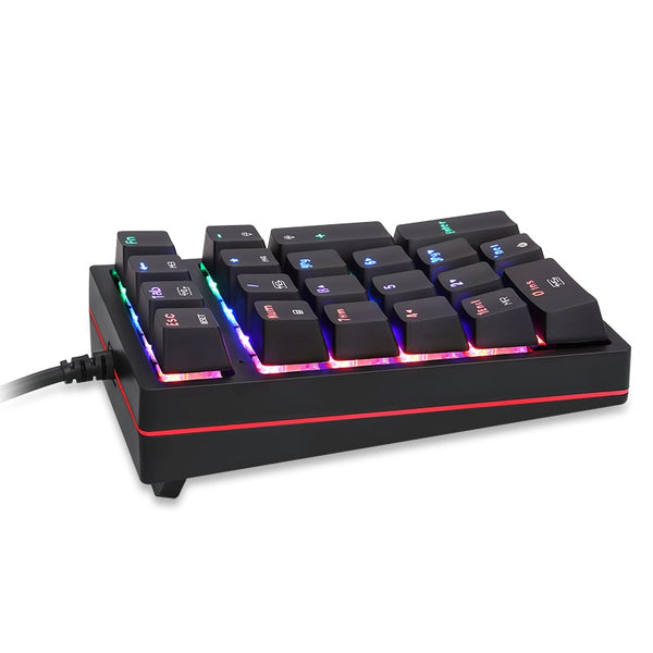 RGB Wired Mechanical Numeric Keypad 21 Keys Mini Numpad