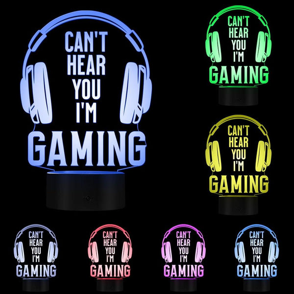 Can't Hear you I'm Gaming Design Night Light LED Table Lamp
