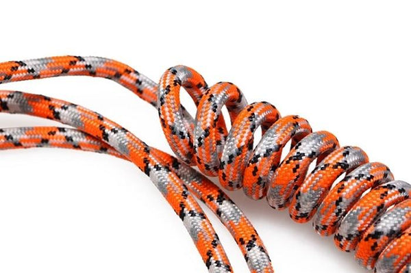 Nylon USB Type-C to USB A Coiled Cable for Mechanical Keyboards