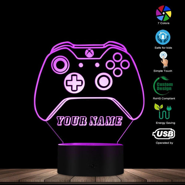 Personalized Game Controller Night Light, LED Table Lamp