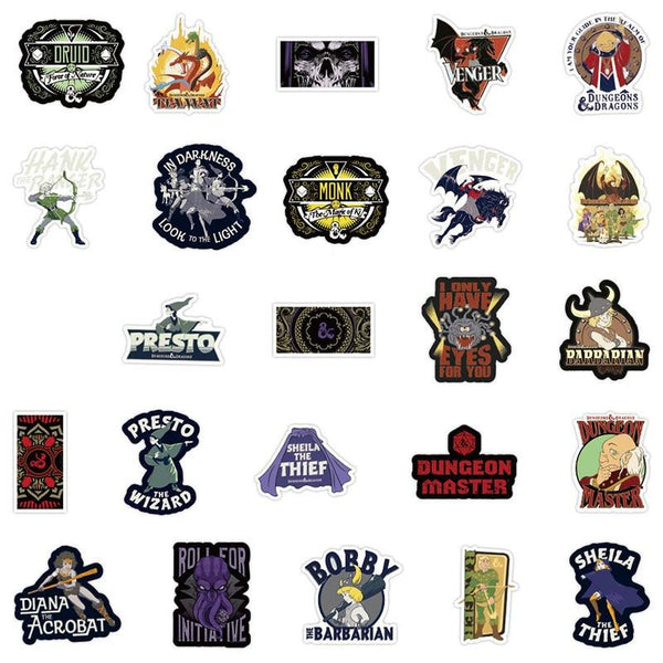Dungeons & Dragons Stickers, Decals - 10/30/50 Piece
