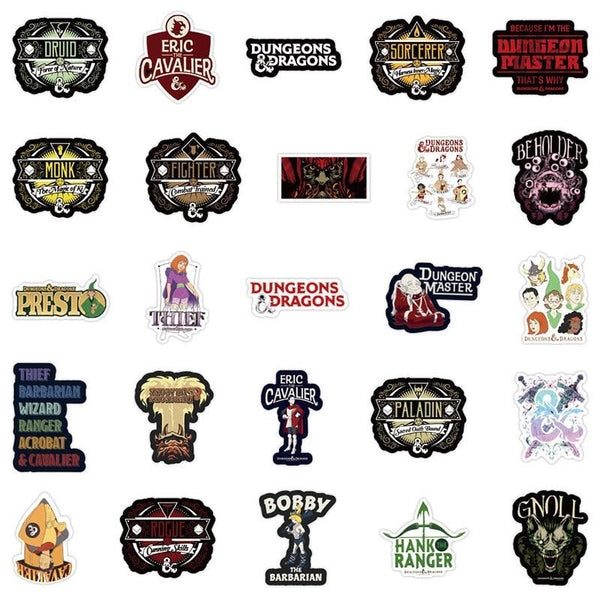 Dungeons & Dragons Stickers, Decals - 10/30/50 Piece