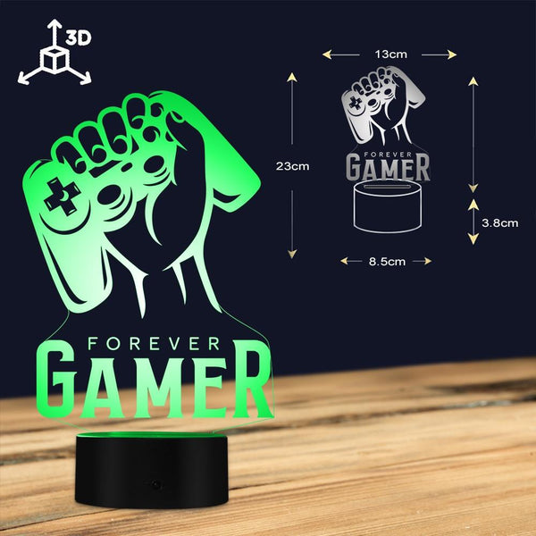 Forever Gamer Design Night Light, LED Table Lamp