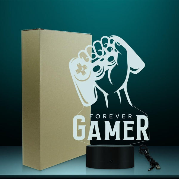 Forever Gamer Design Night Light, LED Table Lamp