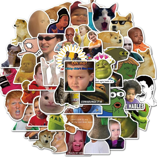 Funny Meme Stickers, Decals - 10/50 Piece