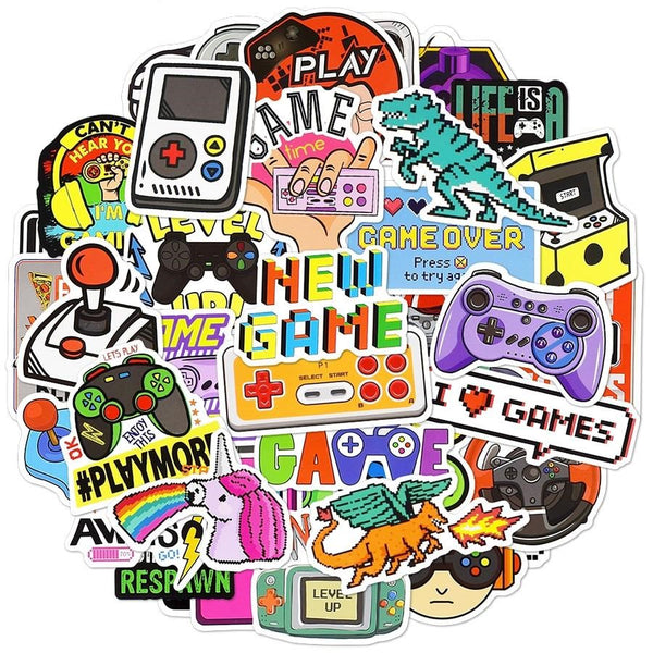 Vintage Video Game Stickers, Decals