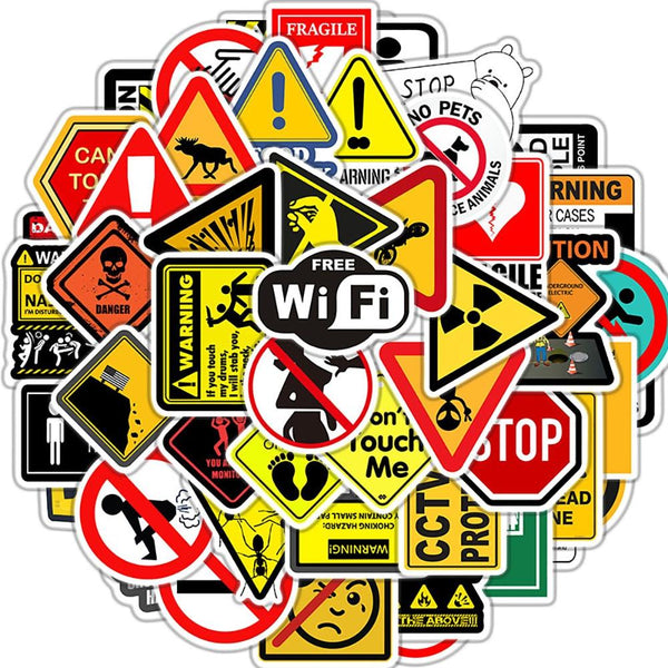 Warning Stickers, Decals - 10/30/50 Piece