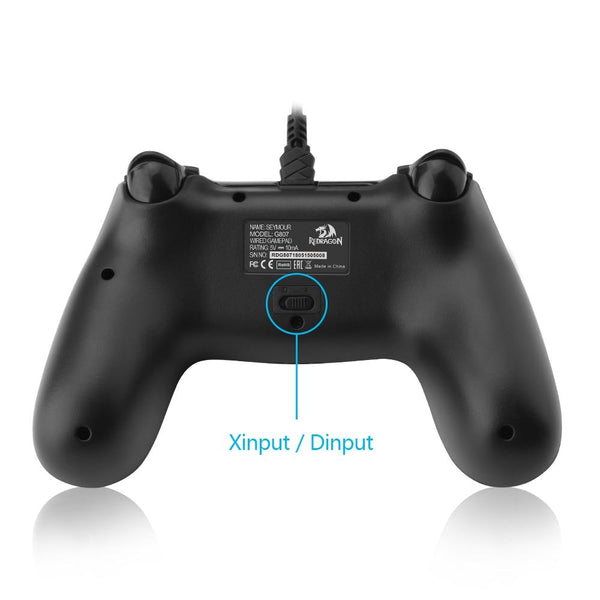 Saturn Wired Gamepad Controller Dual Vibration Joystick for Windows PC, PS3, Android