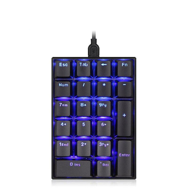 Motospeed Wired Mechanical Numeric Keypad 21 Keys Mini Numpad Blue LED Backlight