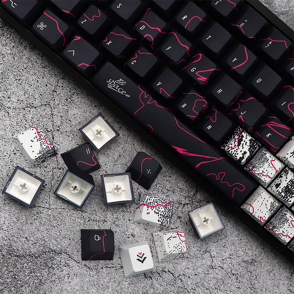 10-147 Key Cracks Design Keycap Set Cherry Profile for Mechanical Keyboards