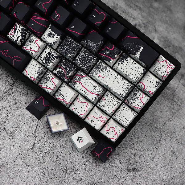 10-147 Key Cracks Design Keycap Set Cherry Profile for Mechanical Keyboards