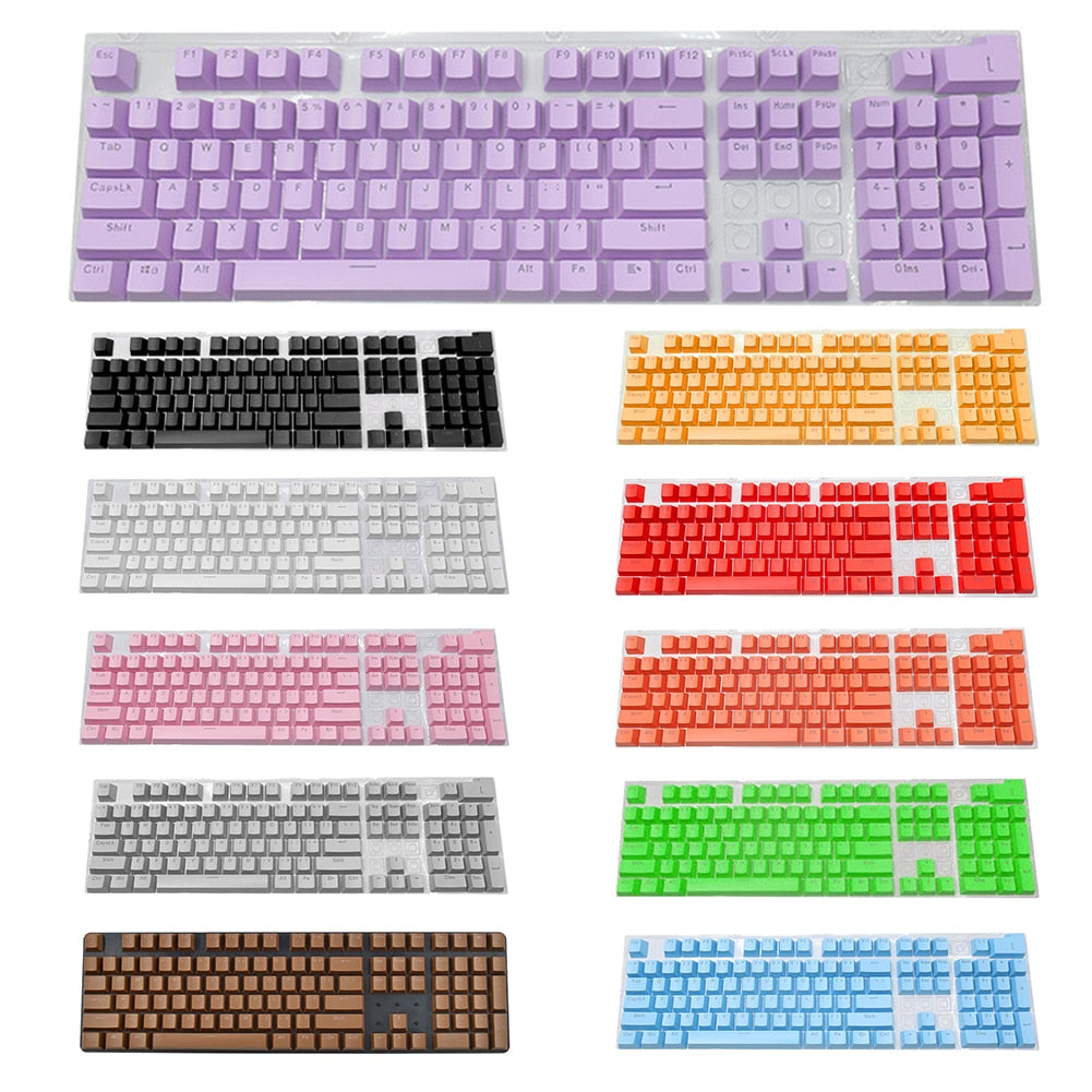 104 Key Single Color Keycaps Set for Mechanical Keyboards