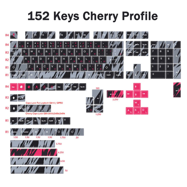 152 Key Tear Camo Design Keycaps