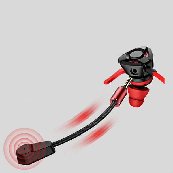 3.5mm Wired In-Ear Headphones Gaming Dual Microphone with Removable Mic
