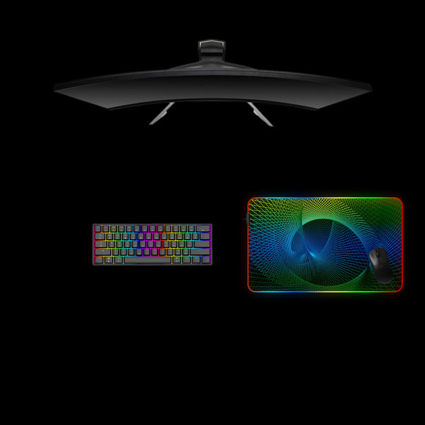 Medium size RGB lit gamer mousepad with 3D Net printed design