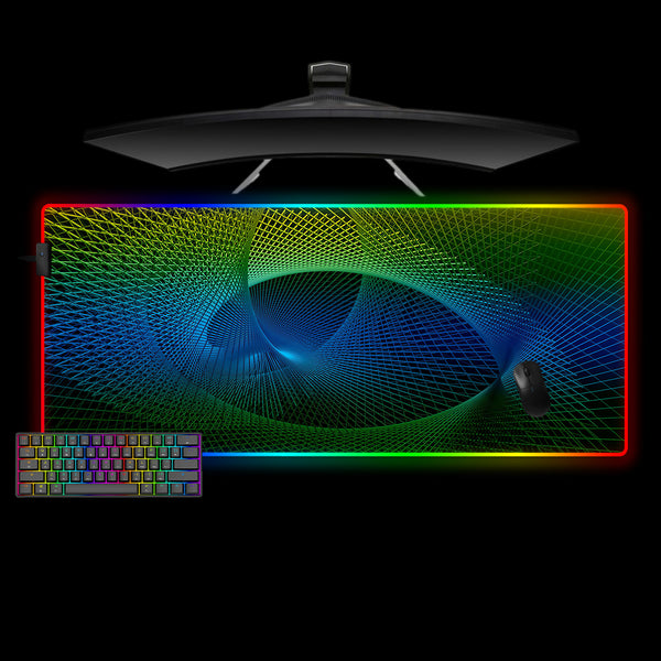 XXL size RGB lit gamer mousepad with 3D Net printed design